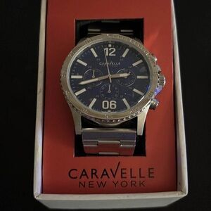 Caravelle New York Silver and Black Watch